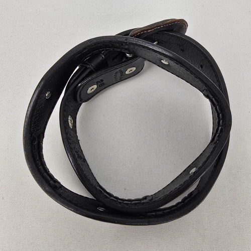Black Leather Silver Studded Western Belt Size 26