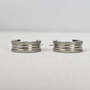 Steeltime Stainless Steel Silver Hoop Earrings
