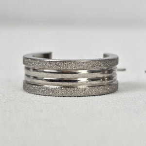 Steeltime Stainless Steel Silver Hoop Earrings