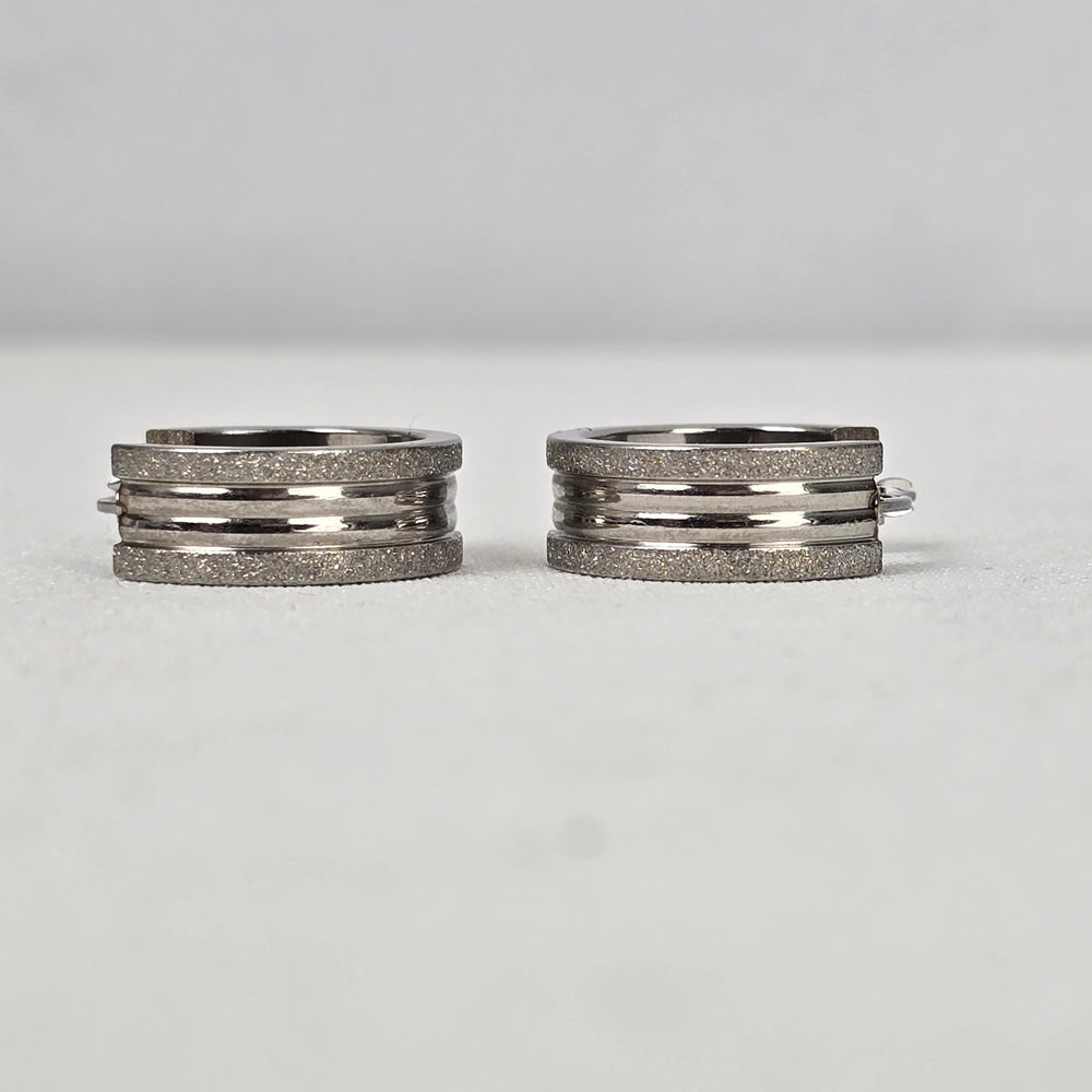 Steeltime Stainless Steel Silver Hoop Earrings