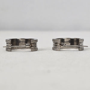 Steeltime Stainless Steel Silver Hoop Earrings