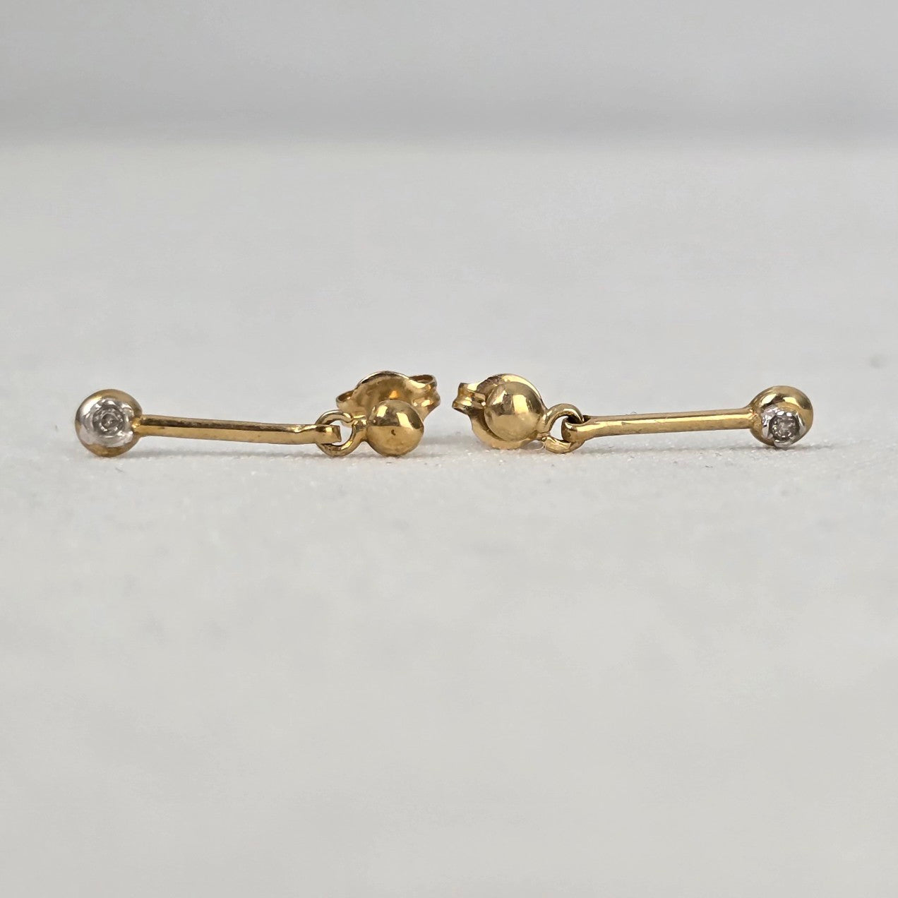 10K Gold Delicate Drop Earrings