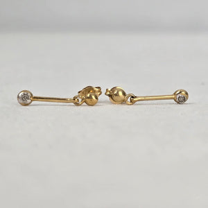 10K Gold Delicate Drop Earrings