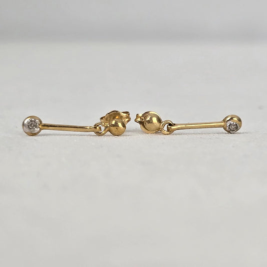 10K Gold Delicate Drop Earrings