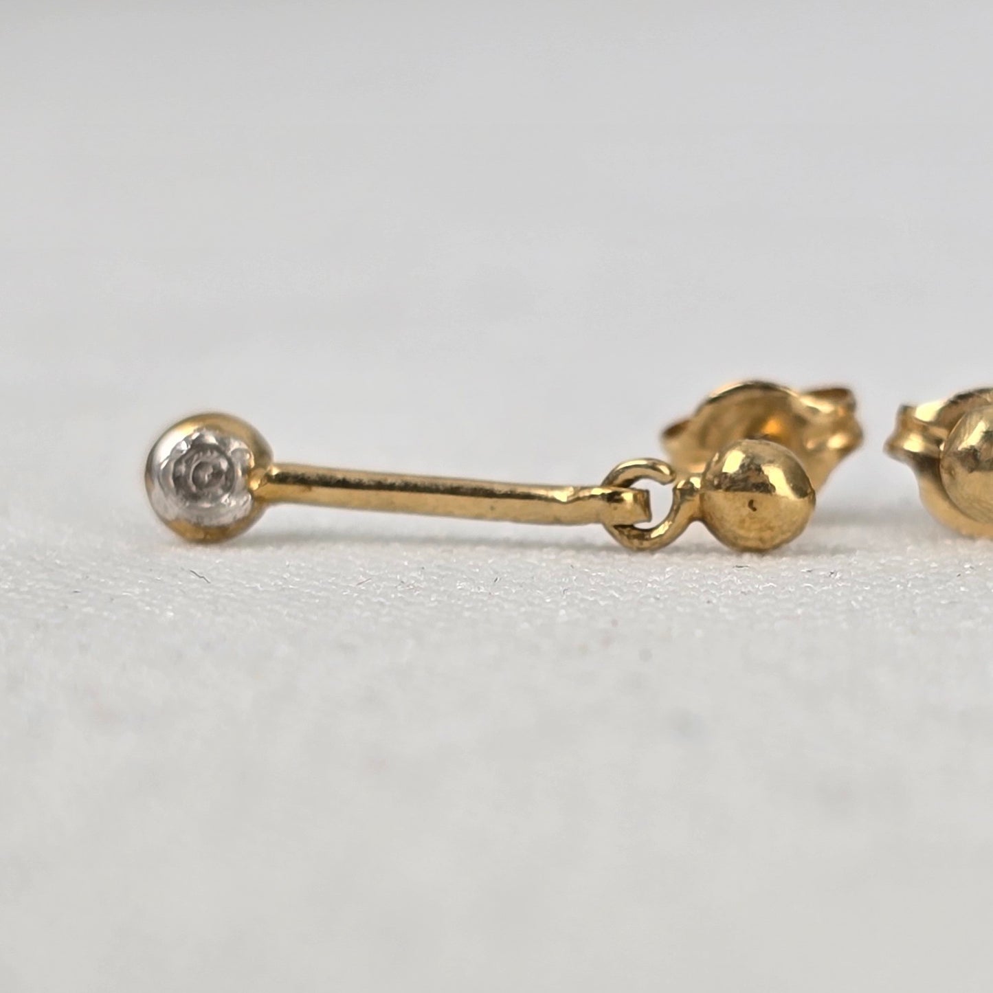 10K Gold Delicate Drop Earrings
