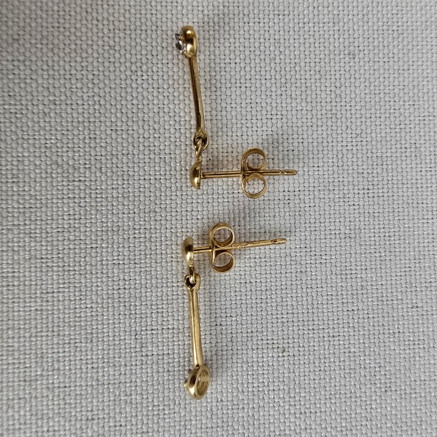 10K Gold Delicate Drop Earrings
