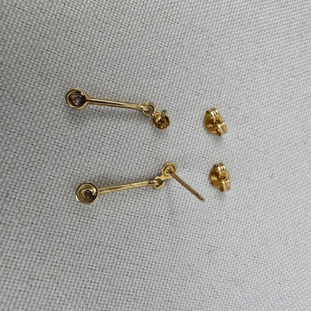 10K Gold Delicate Drop Earrings