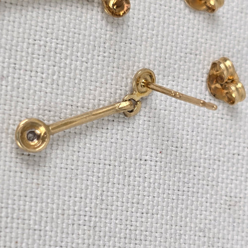 10K Gold Delicate Drop Earrings
