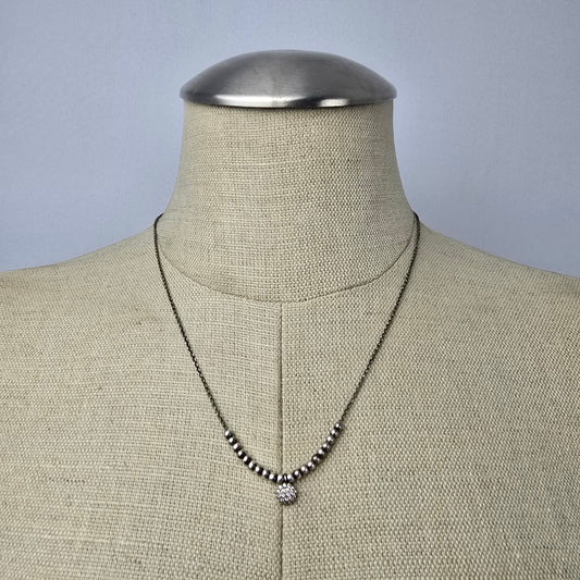 925 Sterling Silver Rhinestone Pendant Delicate Necklace