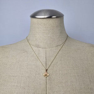 10k Gold Flower Best Friend Pendant Chain Necklace