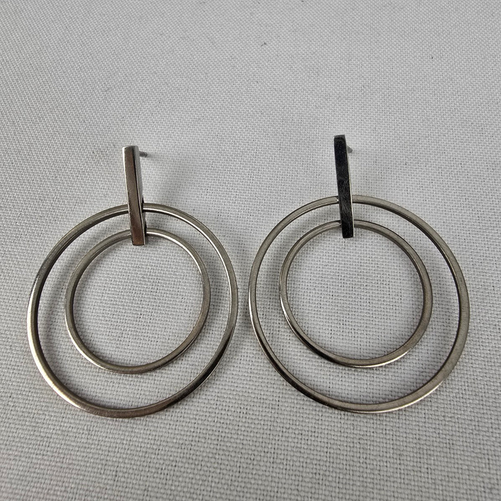 Boccia Titanium Silver Tone Hoop Earrings