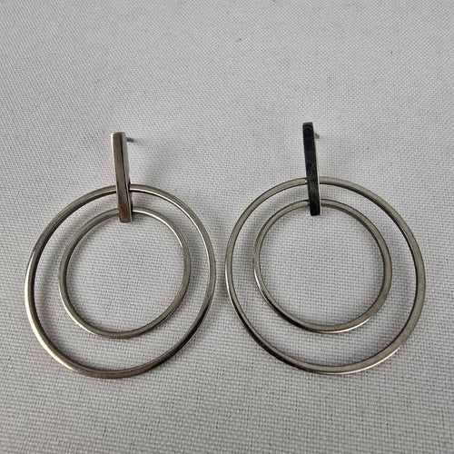Boccia Titanium Silver Tone Hoop Earrings