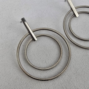 Boccia Titanium Silver Tone Hoop Earrings