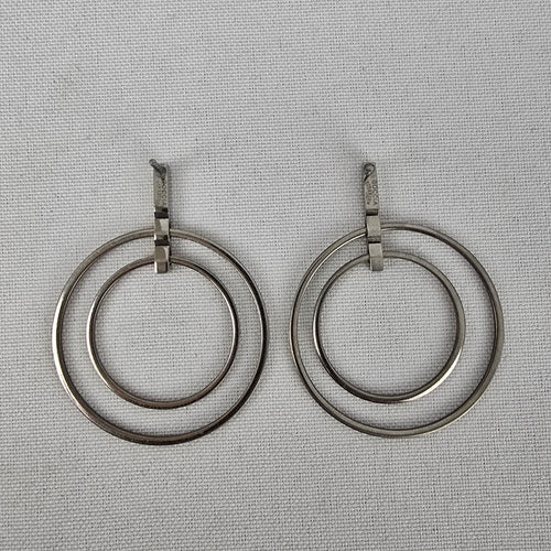 Boccia Titanium Silver Tone Hoop Earrings