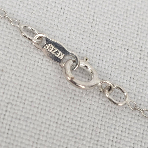 925 Sterling Sea Glass Pendant Beaded Chain Necklace