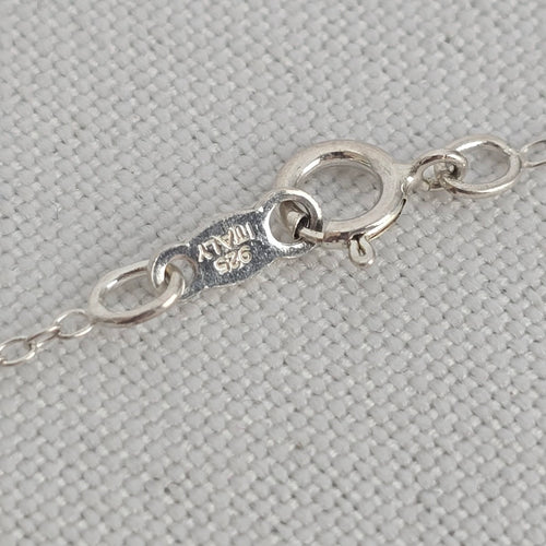 925 Sterling Sea Glass Pendant Beaded Chain Necklace
