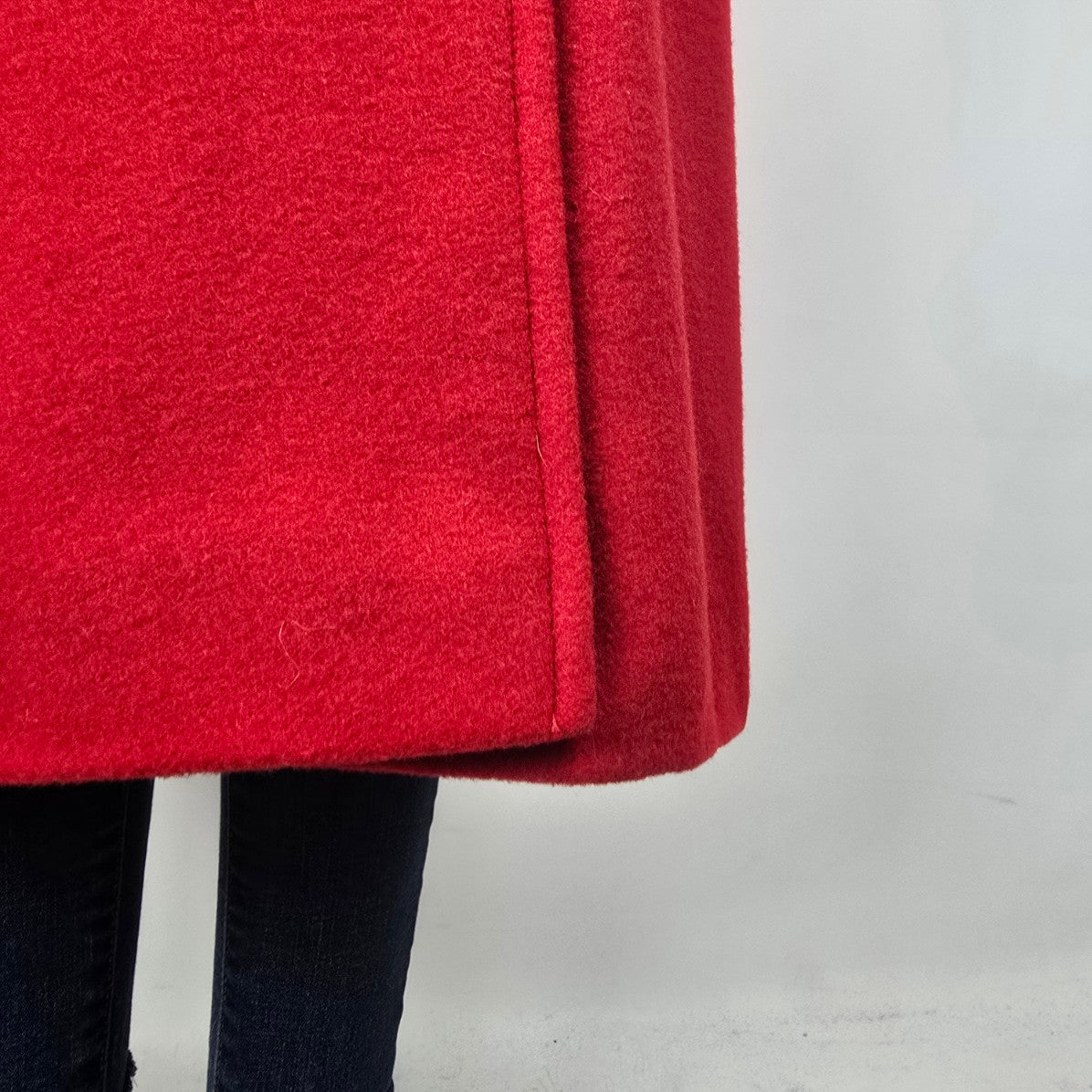 Vintage Lampert Red Wool Long Pea Jacket Size 14