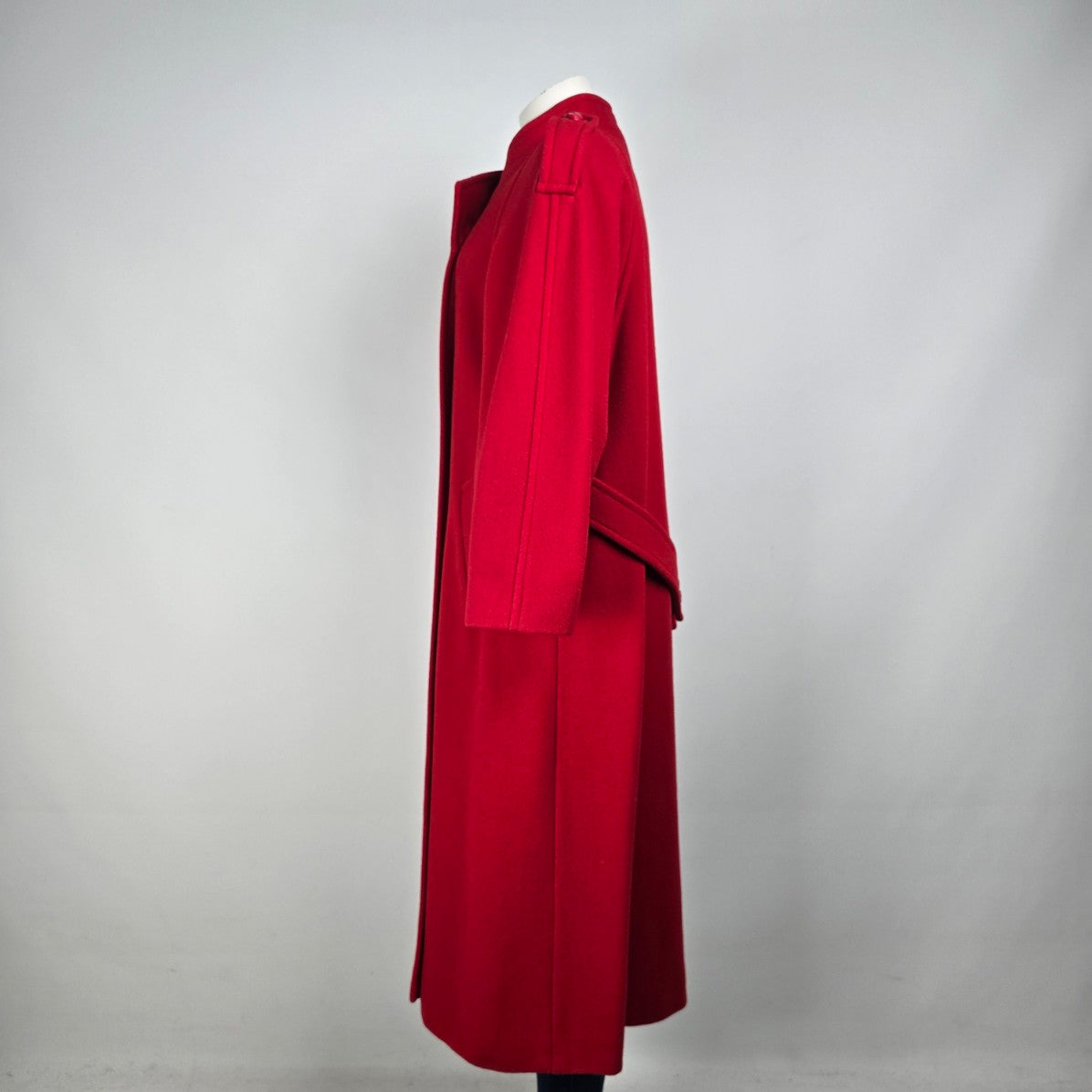 Vintage Lampert Red Wool Long Pea Jacket Size 14