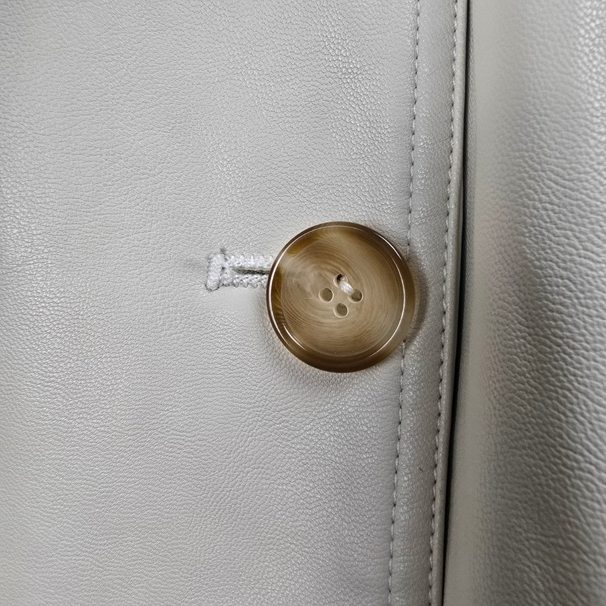 Penningtons Cream Vegan Leather Belted Trench Coat Size 2X