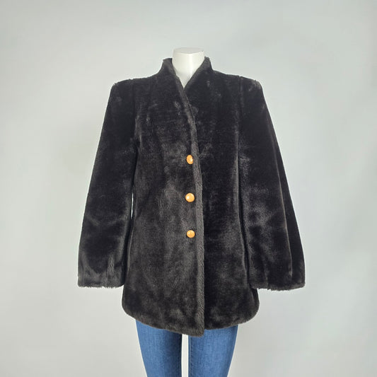 Vintage Brown Faux Fur Jacket Size M/L