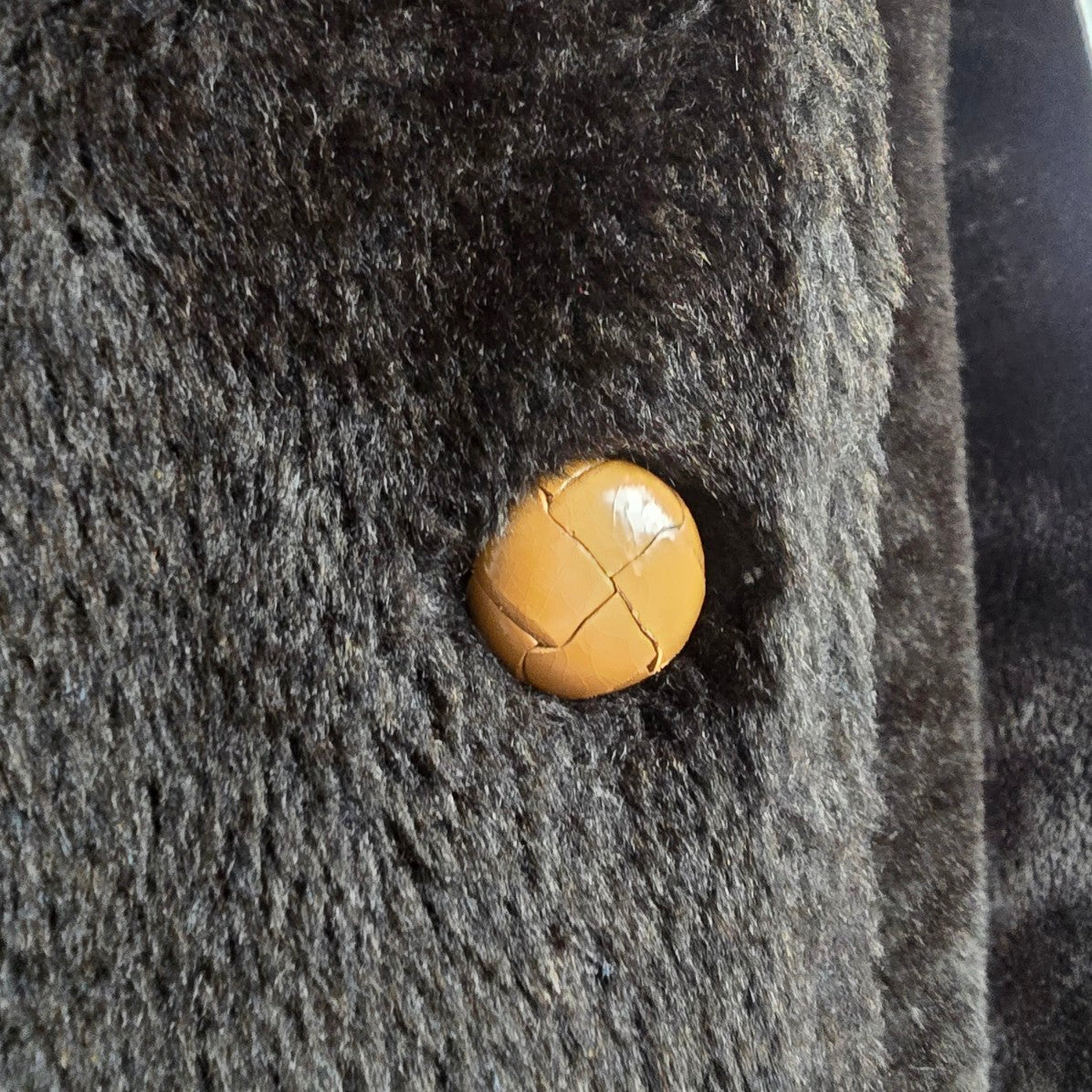Vintage Brown Faux Fur Jacket Size M/L