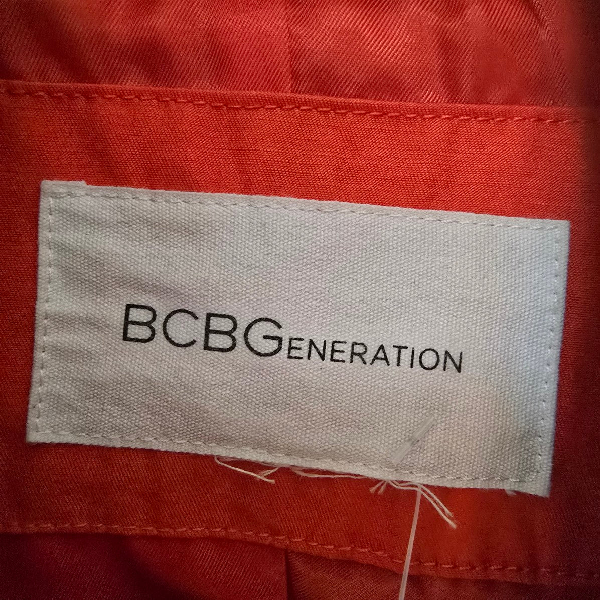 BCBG Orange Fit & Flare Double Breasted Trench Coat Size 1X
