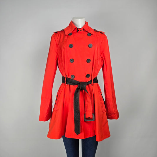 BCBG Orange Fit & Flare Double Breasted Trench Coat Size 1X