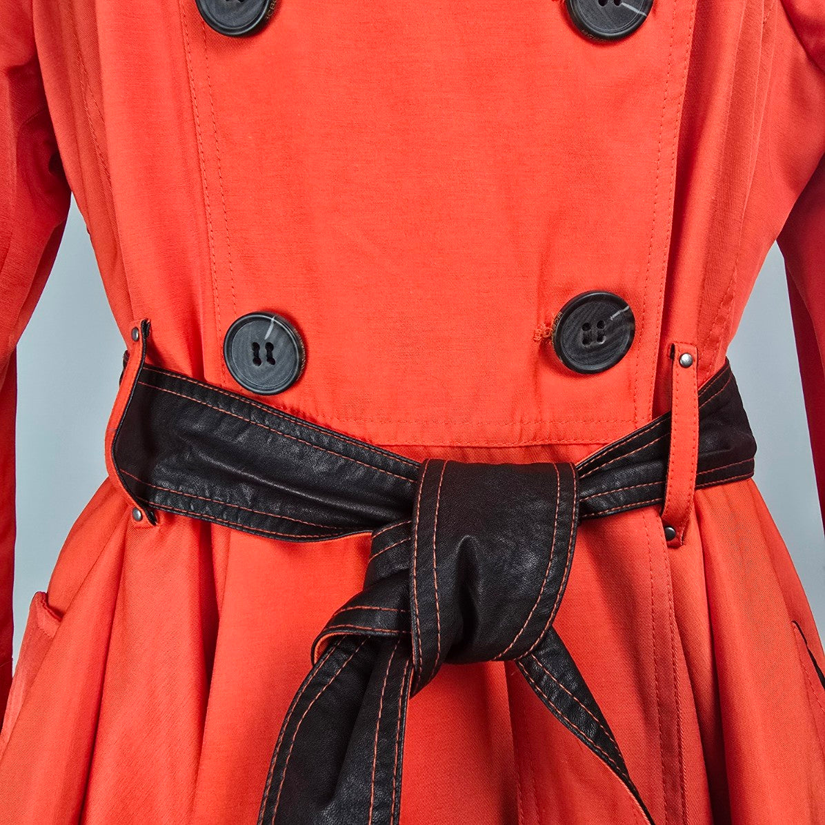 BCBG Orange Fit & Flare Double Breasted Trench Coat Size 1X