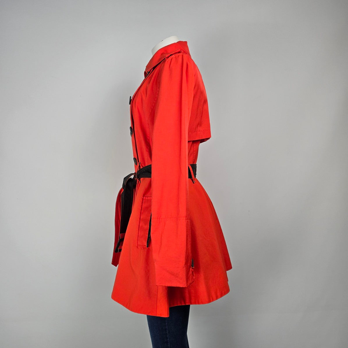 BCBG Orange Fit & Flare Double Breasted Trench Coat Size 1X