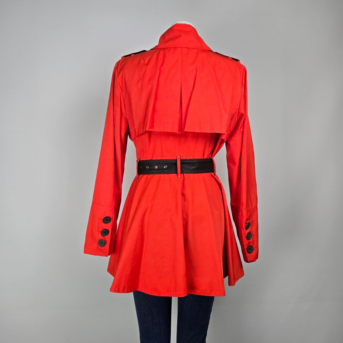 BCBG Orange Fit & Flare Double Breasted Trench Coat Size 1X