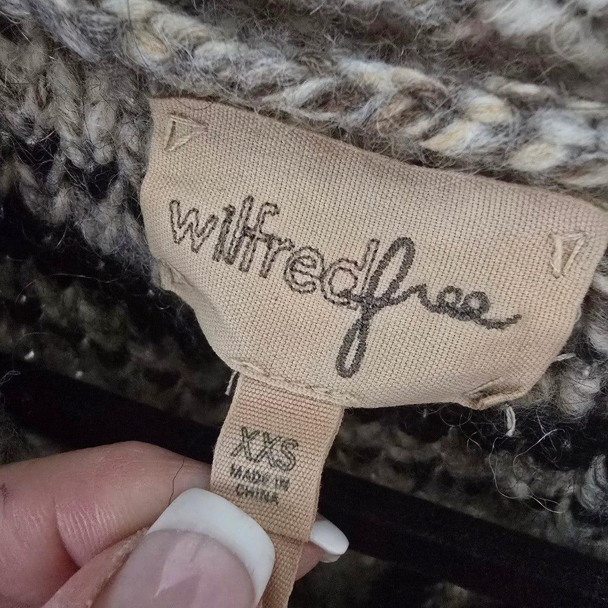 Wilfred Free Cowichan Wool Alpaca Chunky Knit Zip Cardigan Sweater Size XXS