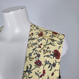 Yellow Floral Button Up Vest Size S/M