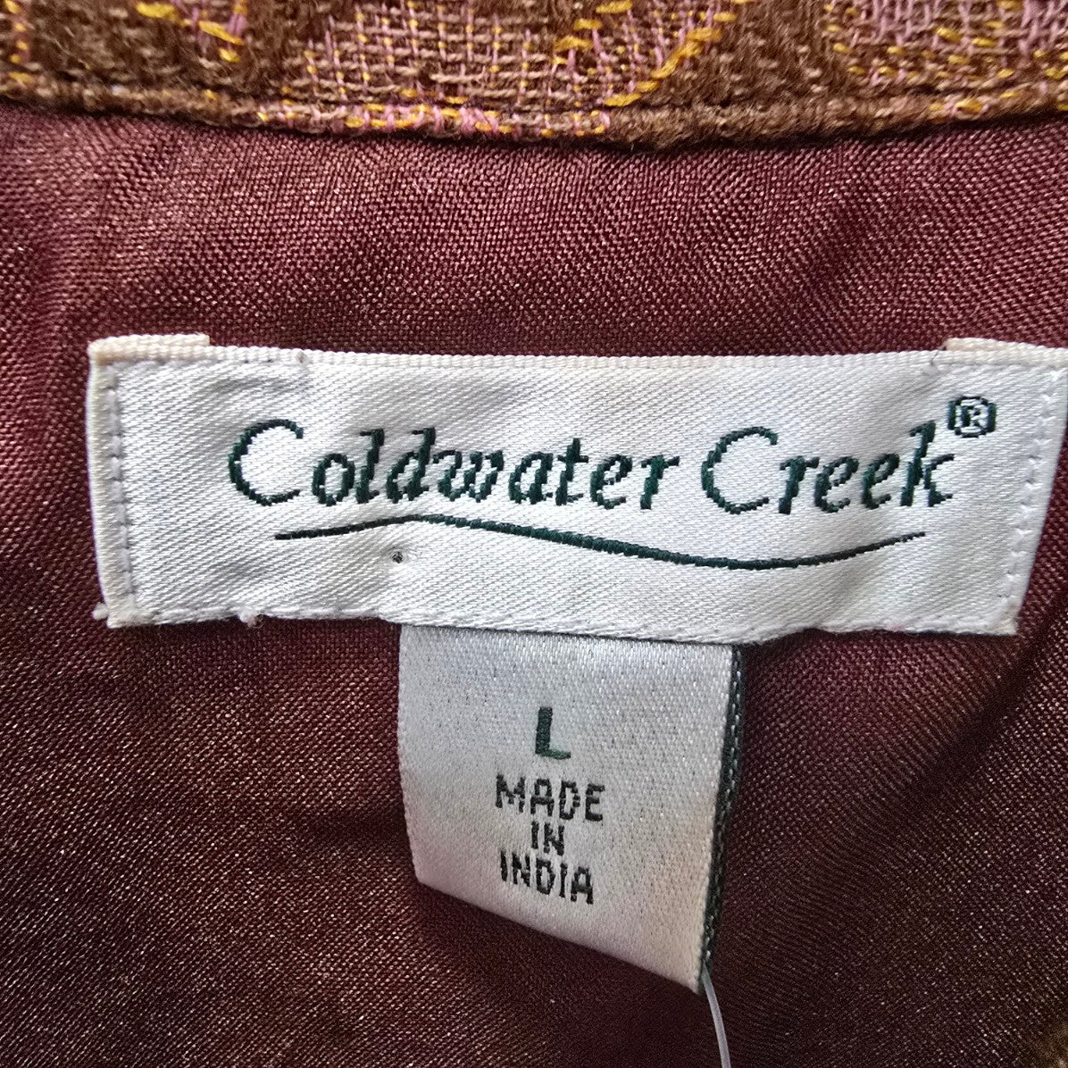 Coldwater Creek Patchwork Button Up Vest Size L