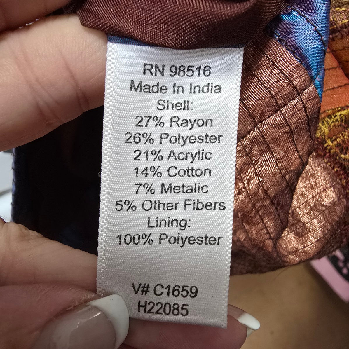 Coldwater Creek Patchwork Button Up Vest Size L