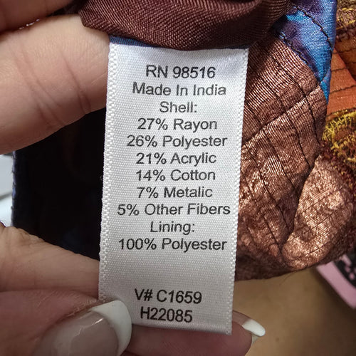 Coldwater Creek Patchwork Button Up Vest Size L
