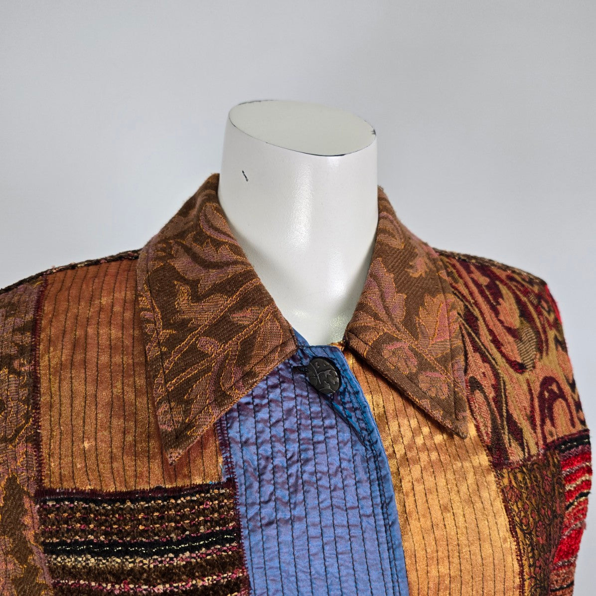 Coldwater Creek Patchwork Button Up Vest Size L