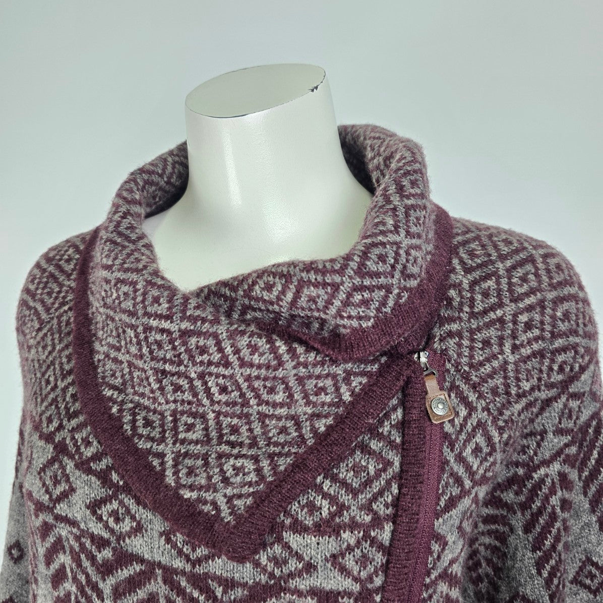 Royal Robbin Purple Wrap Knit Cardigan Size L