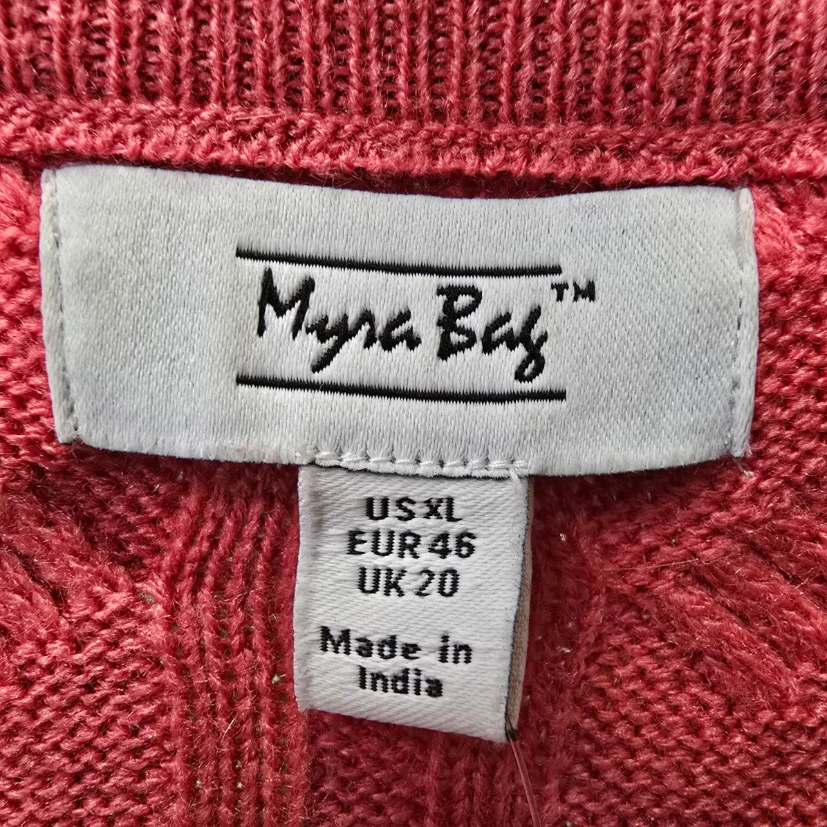 Myra Bag Pink Floral Knit Cardigan Size XL