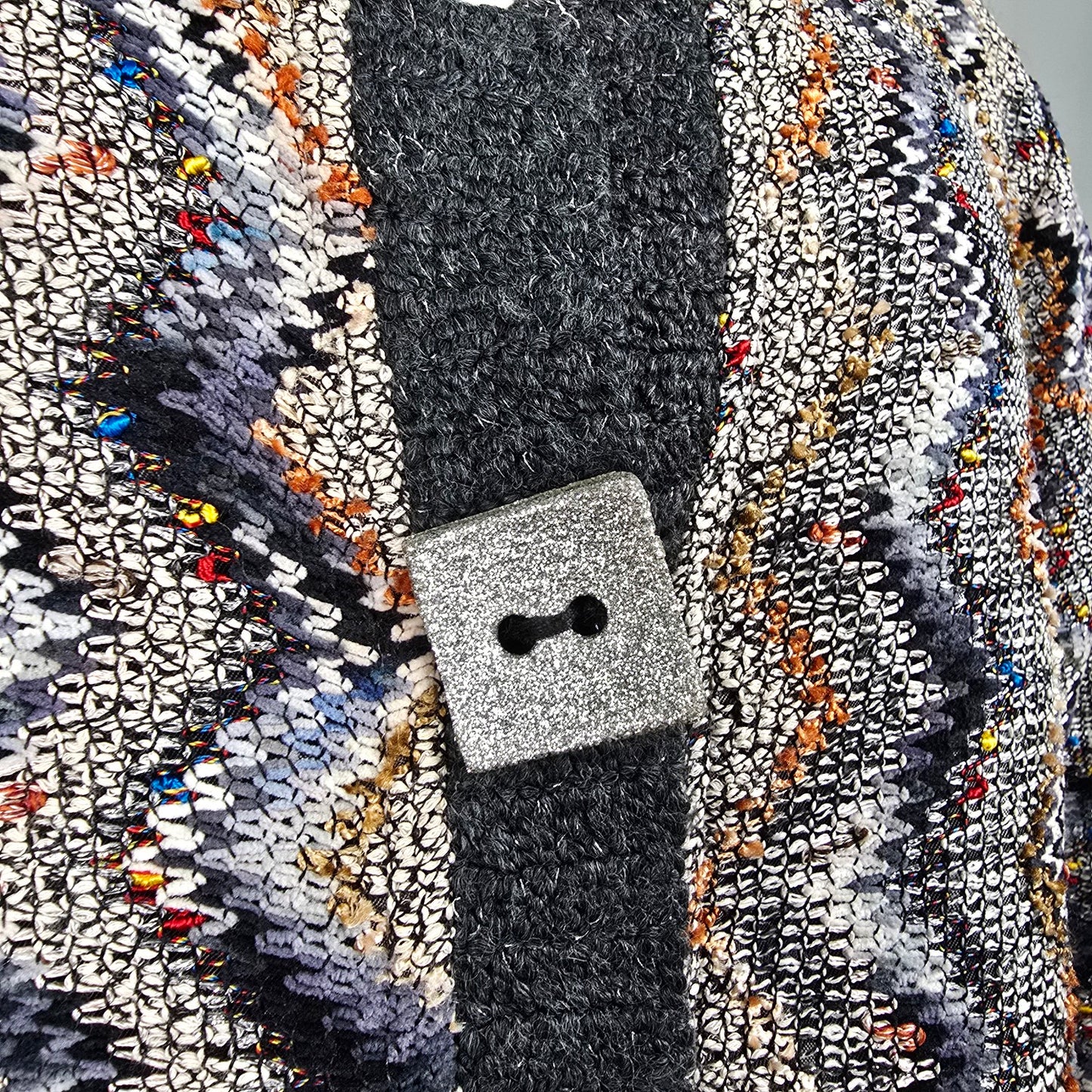 GD25 Grey Metallic Tweed Button Up Jacket Size 20