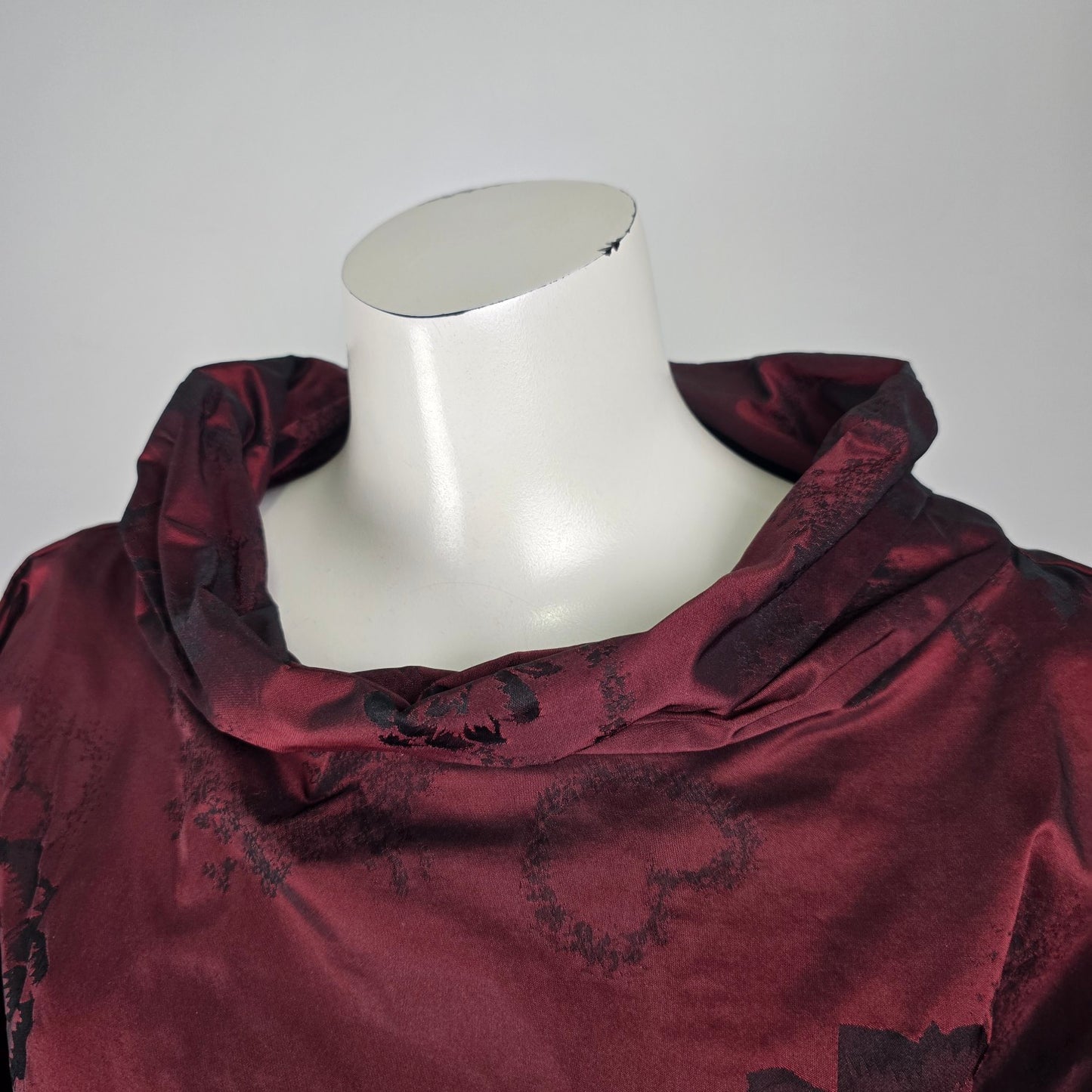 Bryn Walker Burgundy Floral Belle Sleeve Top Size XXS