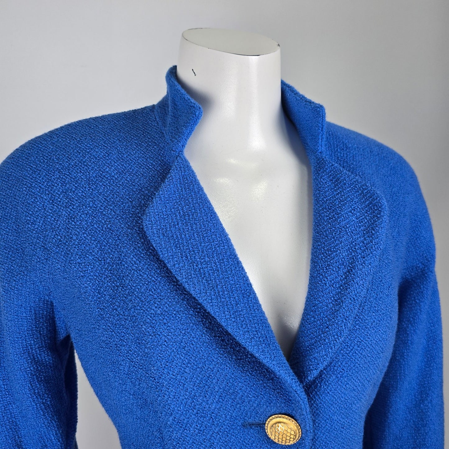 Vintage Carlisle Blue Wool Button Up Blazer Size 6