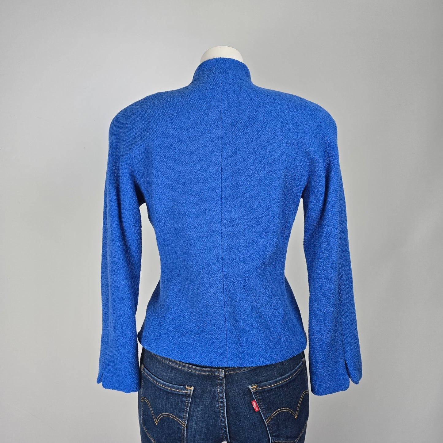 Vintage Carlisle Blue Wool Button Up Blazer Size 6