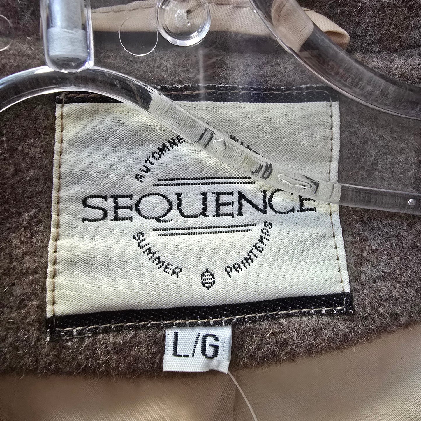 Vintage Sequence Brown Two Tone Wool Winter Jacket Size L