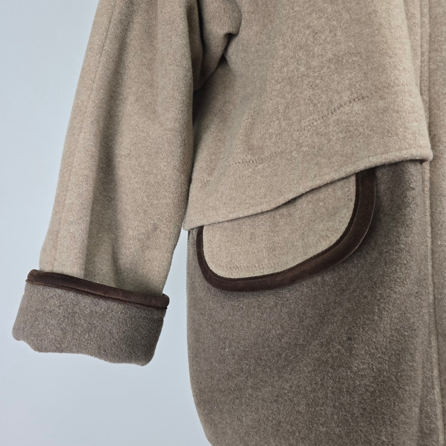 Vintage Sequence Brown Two Tone Wool Winter Jacket Size L