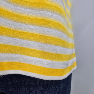 Vintage Koret Francisca Yellow Striped Cotton Colored Top Size L