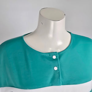 Vintage Odyssey Teal Striped Short Sleeve Top Size M