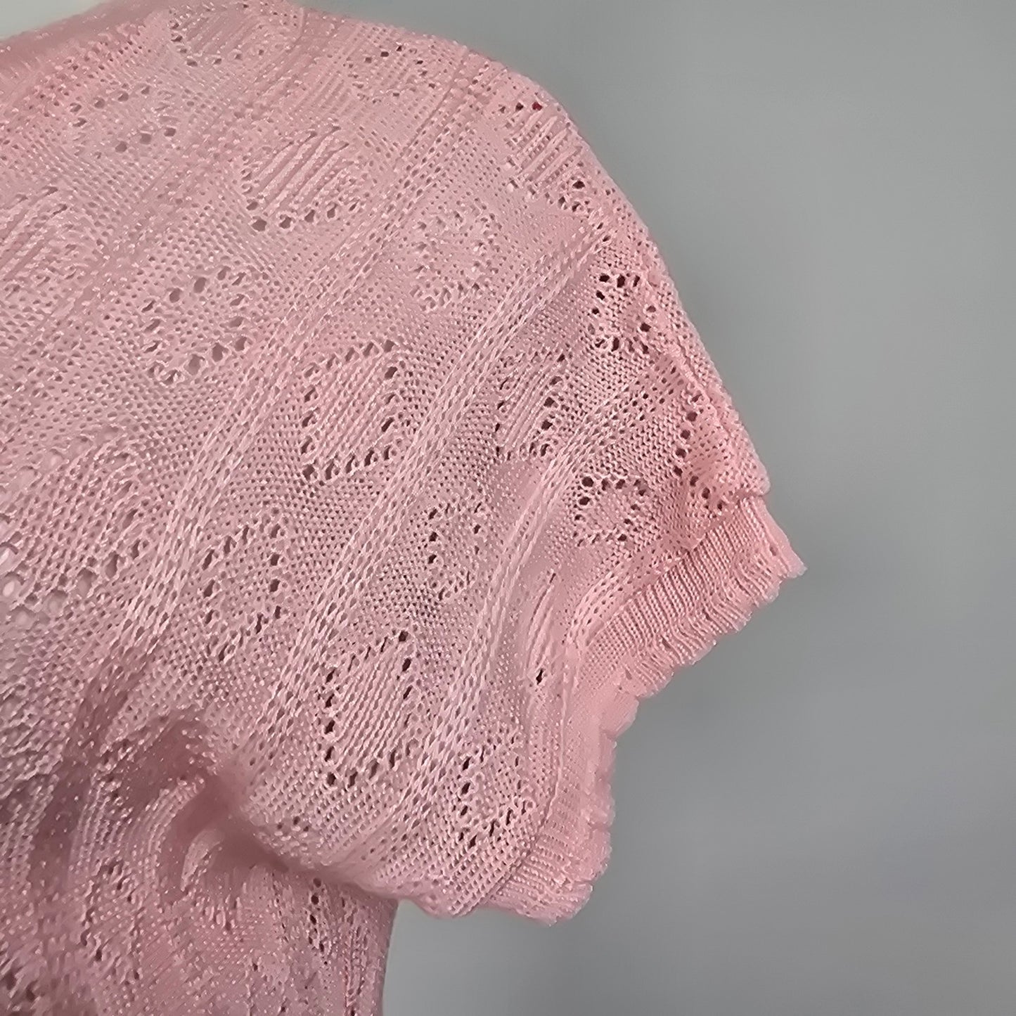 Vintage Countdown Pink Knit V-Neck Sweater Size S/M