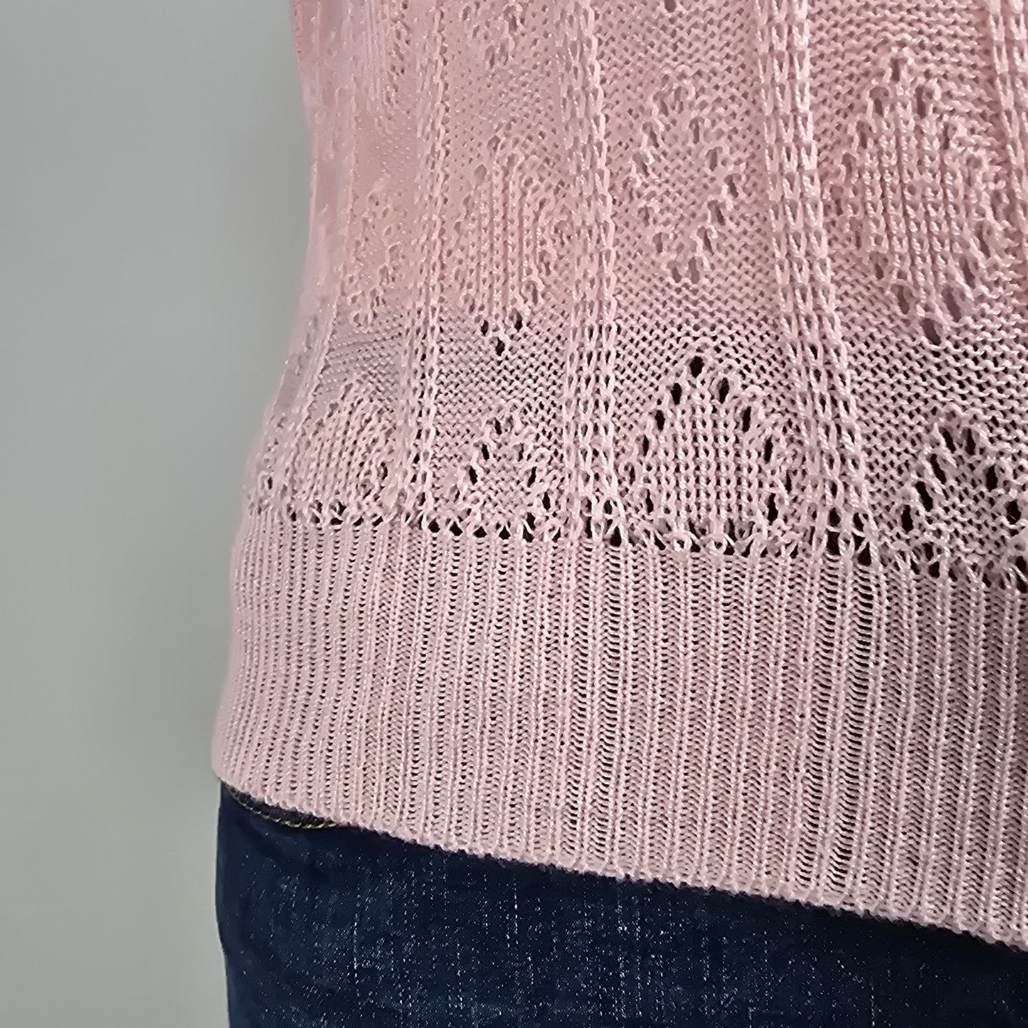 Vintage Countdown Pink Knit V-Neck Sweater Size S/M