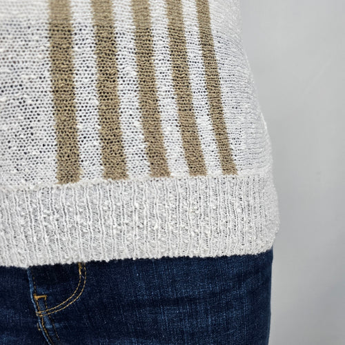Vintage Alia White & Blue Knit Sweater Size M