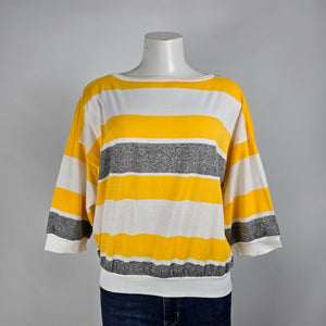 Vintage Sears Yellow Striped Top Size L